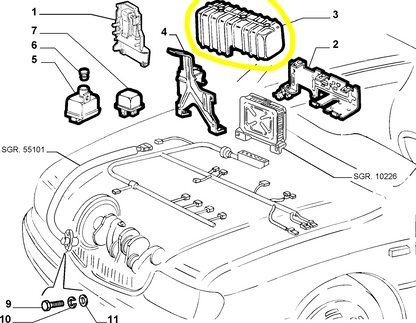 Lancia Dedra Injection Electronic Control Unit Protection New Original 7775405 7729239