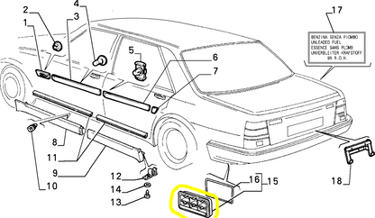 Lancia Thema e Dedra Presa d'Aria Posteriore Nuova Originale 82437151