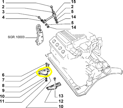 Lancia Thema Fiat Croma Mensola Staffa Supporto Motore Nuova Originale 82455801 82400621