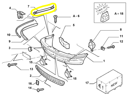 Lancia Lybra Front Bumper Left Reinforcement New Original 46767052