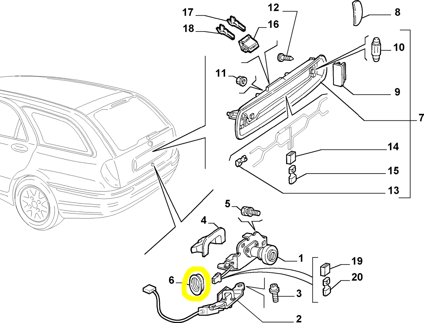 Lancia Lybra SW Back Door Lock Seal Gasket New Original 46404067