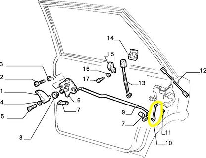 Lancia Delta Integrale Evoluzione R86 Asta Tirante Porta Portiera Sportello Anteriore 82425741