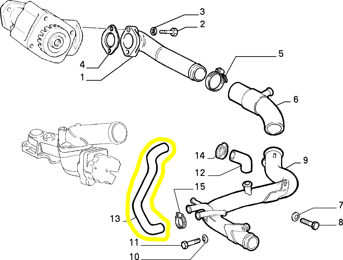 Lancia Delta and Dera 1800 Water Pump Sleeve New Original 7699259