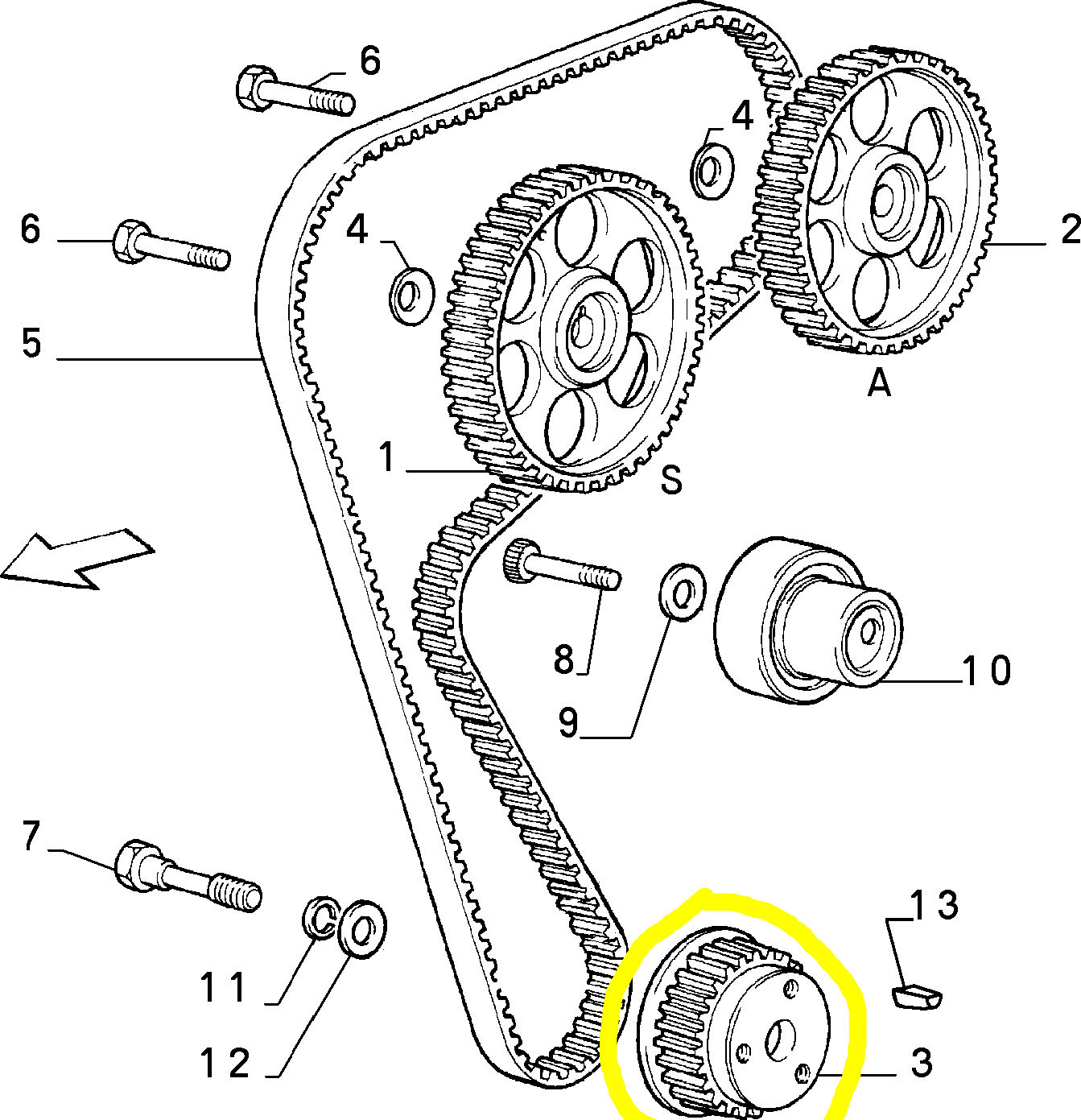 Lancia Delta and Dedra 1800 Timing Driven Gear New Original 7680222 7758816