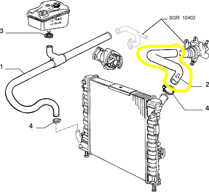 Lancia Thema Manicotto Flessibile Superiore Radiatore Nuovo Originale 82486618