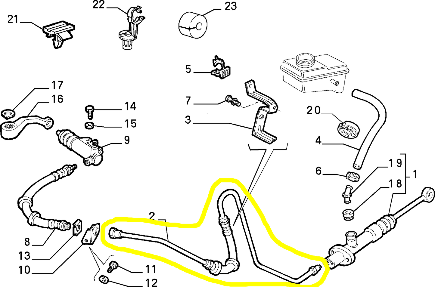 Lancia Delta e Dedra Tubo Cilindro Frizione Nuovo Originale 7760536