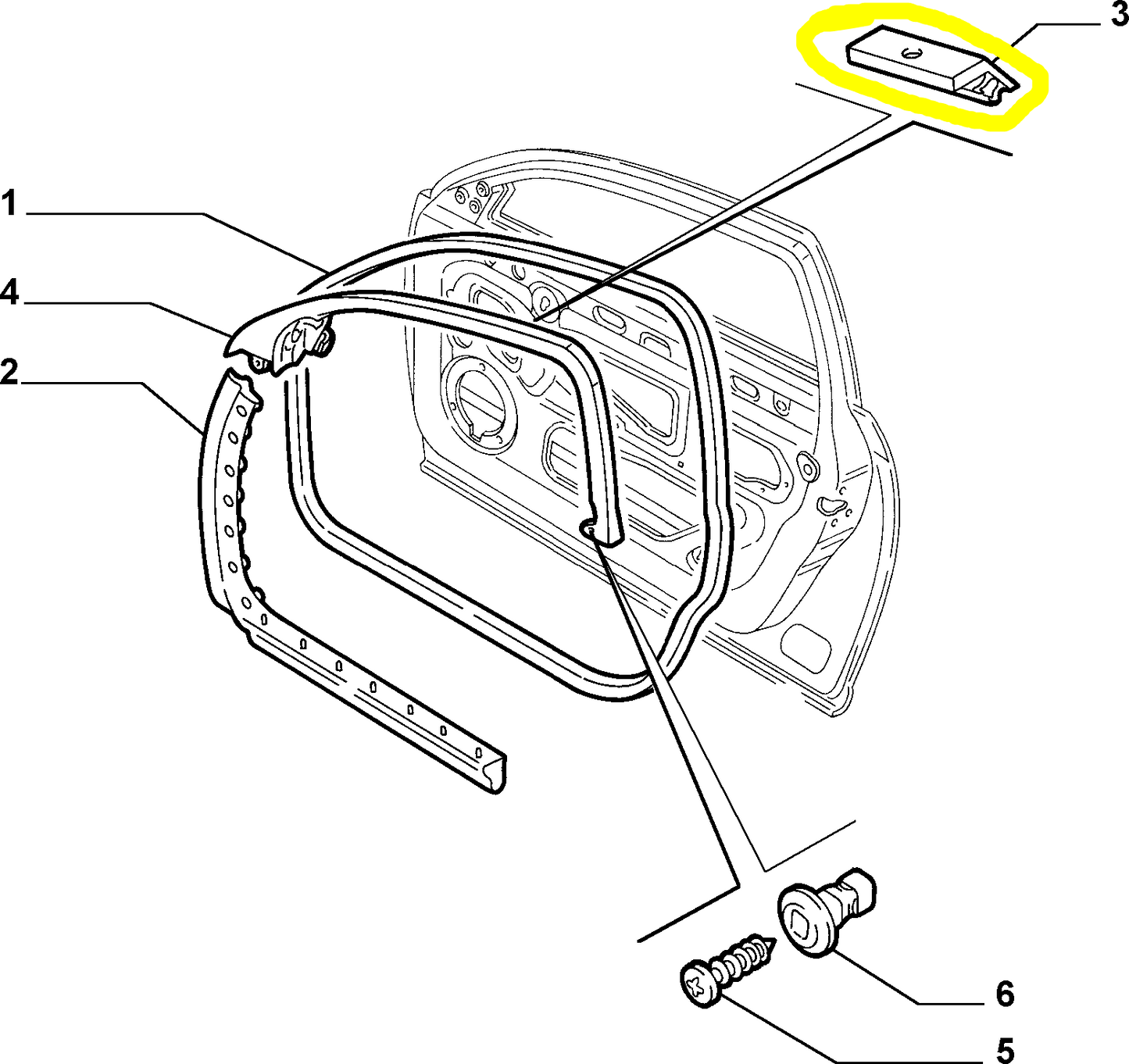 Lancia Thesis Front and Rear Door Covering Clip New Original 60682510