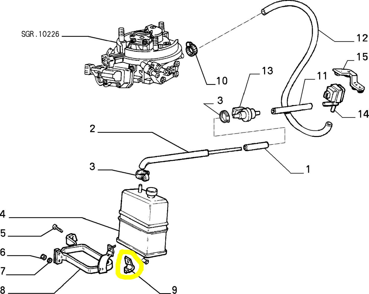 Autobianchi Y10 Fuel Vapor Filter Bracket New Original 7727762 5982685