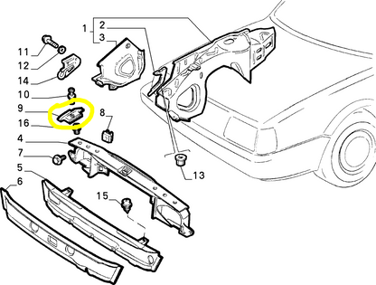 Lancia Thema Riparo Sinistro Ossatura Anteriore Nuovo Originale 82489874 82448942