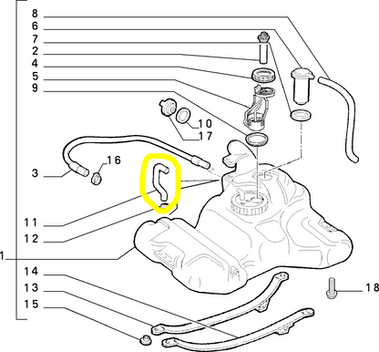 Lancia Delta and Dedra Fuel Tank Hose New Original 60805985 7628261