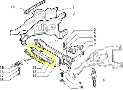 Lancia Dedra Front Crossrail New Original 7607440 7772556