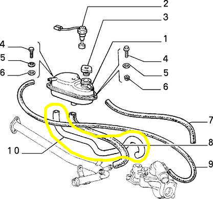 Lancia Delta Integrale e Evoluzione Tubo Flessibile Vaschetta Serbatoio Radiatore 82454077