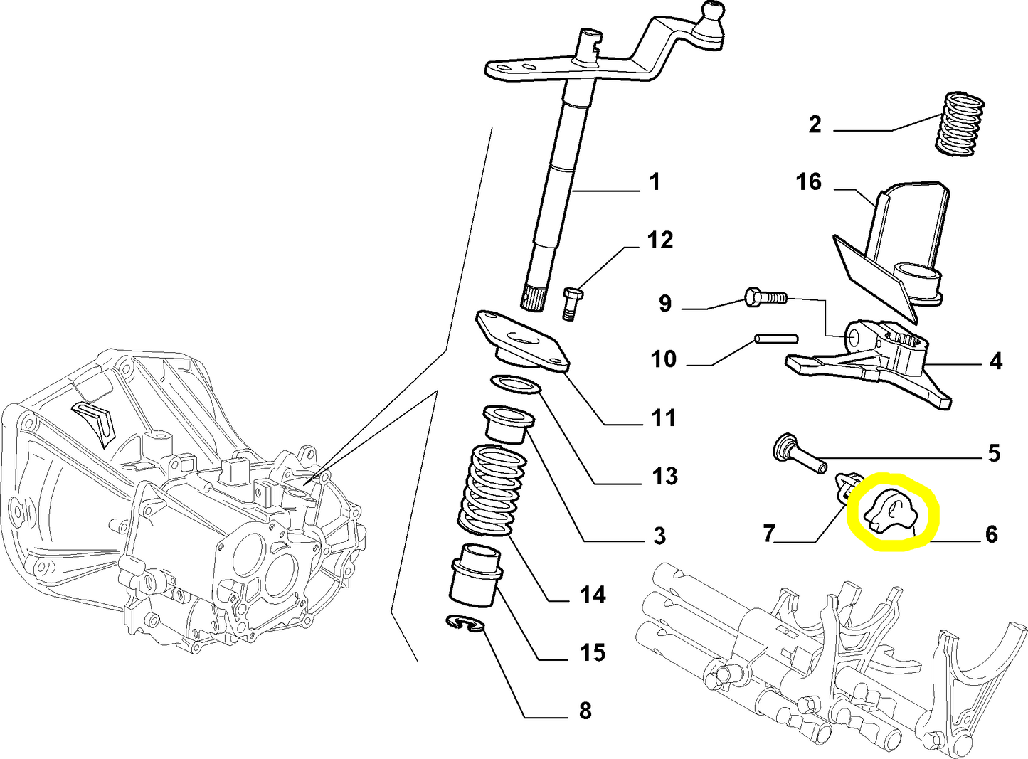 Lancia Ypsilon Nottolino Cambio Nuovo Originale 46462755 7639431