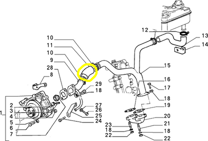 Lancia Thema TD Fiat Croma Water Pump Pipe New Original 98429543 7302127