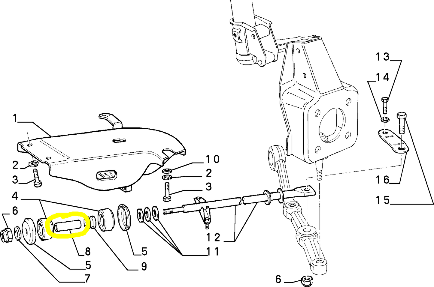 Autobianchi Y10 Front Suspension Strut Spacer New Original 7648974