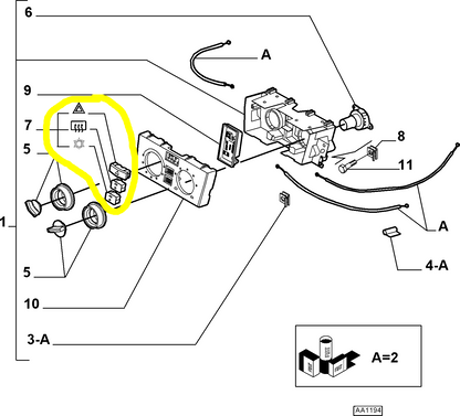 Lancia Ypsilon Climate Control Switch Overhaul Kit New Original 77362477 77362499