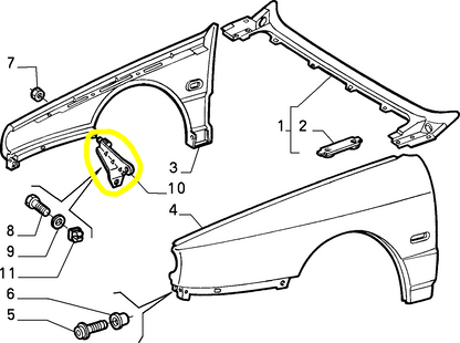 Lancia K Alfa Romeo 166 Front Right Fender Joining Element Bracket New Original 7783576 60813908