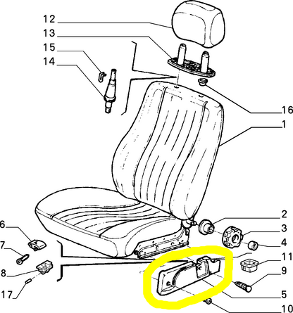 Lancia Thema Fiat Croma Rivestimento Sedile Anteriore Sinistro Nuovo Originale 176468880