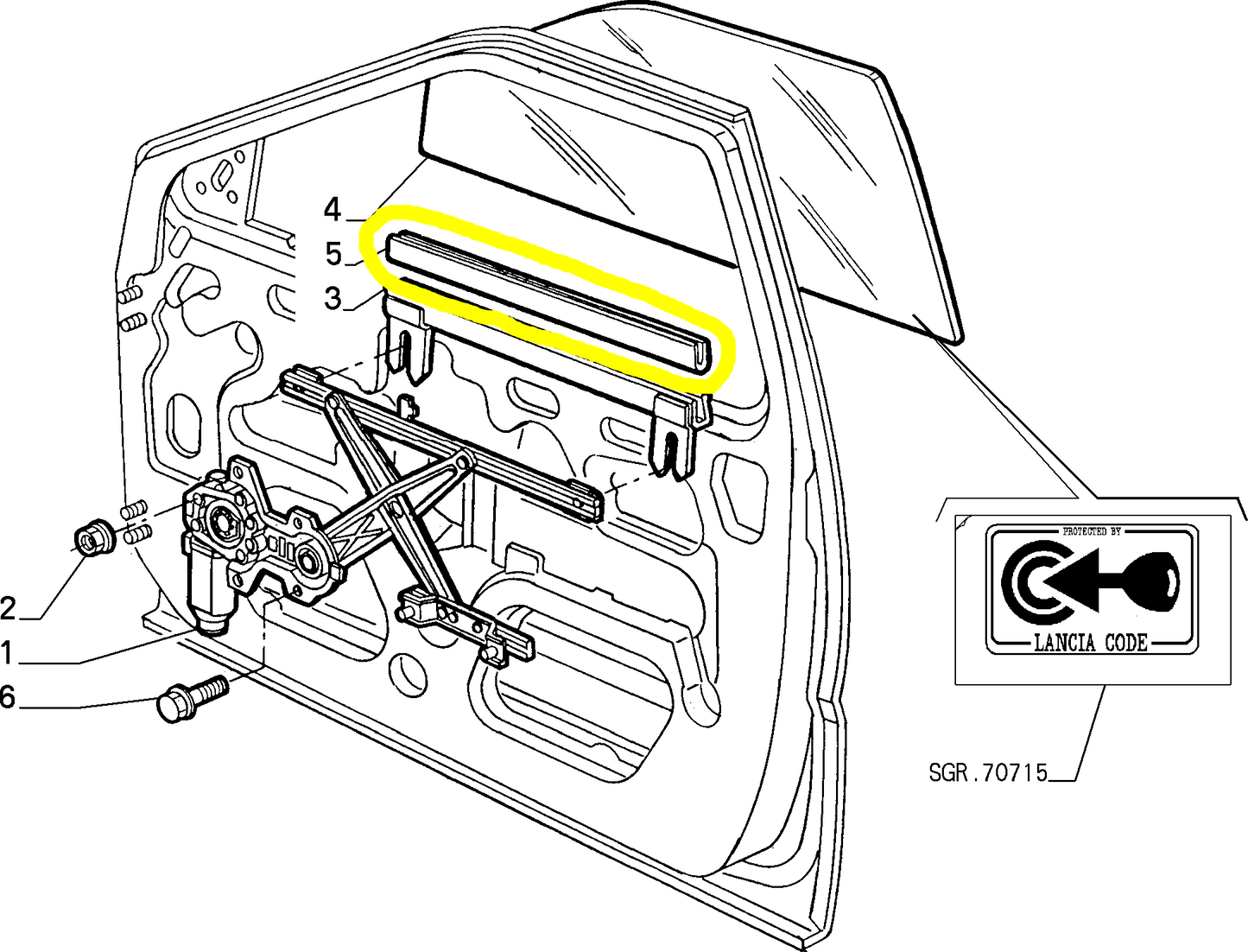 Lancia K Front and Rear Window Rubber Weather Strip New Original 46479048