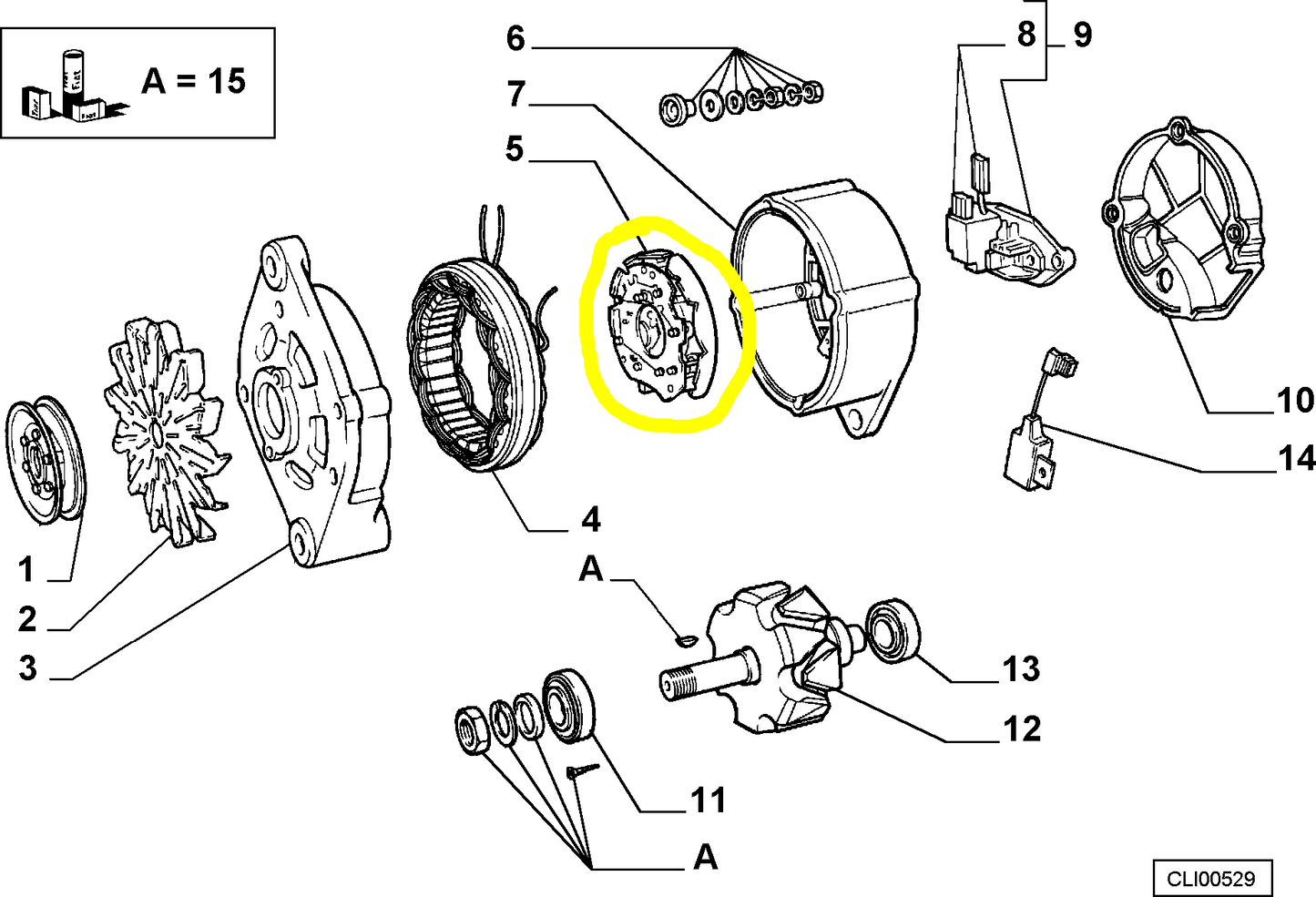 Lancia Delta R86 Alternator Rectifier New Original 79078926 9940435