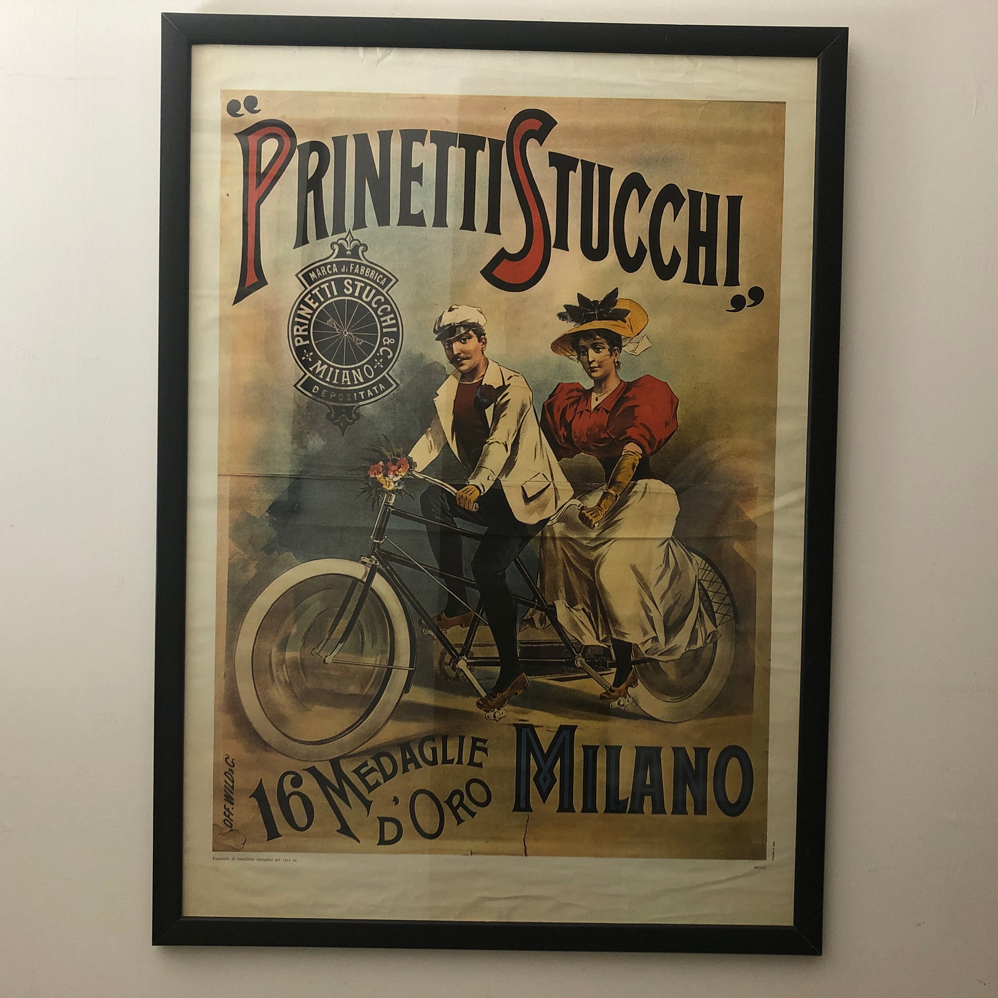 Affiche vintage Prinetti Stucchi pour vélo | Art publicitaire italien Affiche vintage Prinetti Stucchi pour vélo | Art publicitaire italien
