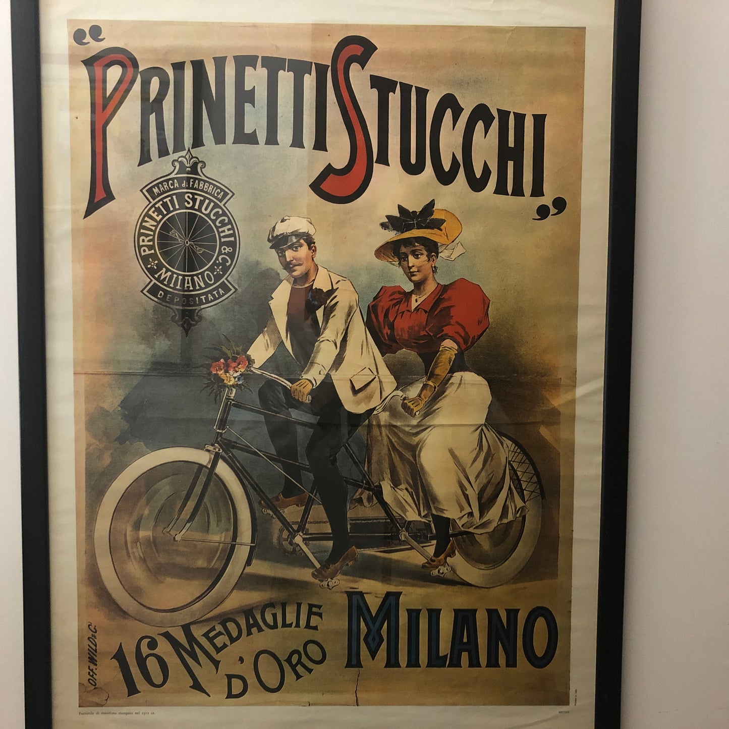 Prinetti Stucchi & C. Riproduzione Manifesto Pubblicitario Realizzato nel 1912