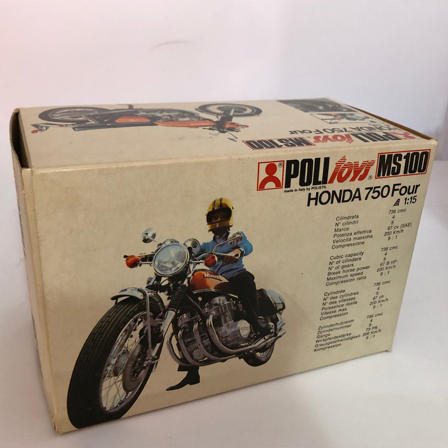 Honda, Modellino in Metallo Pressofuso Politoys Honda 750 Four Scala 1:15, Made in Italy - Raggi's Collectibles' Automotive Art