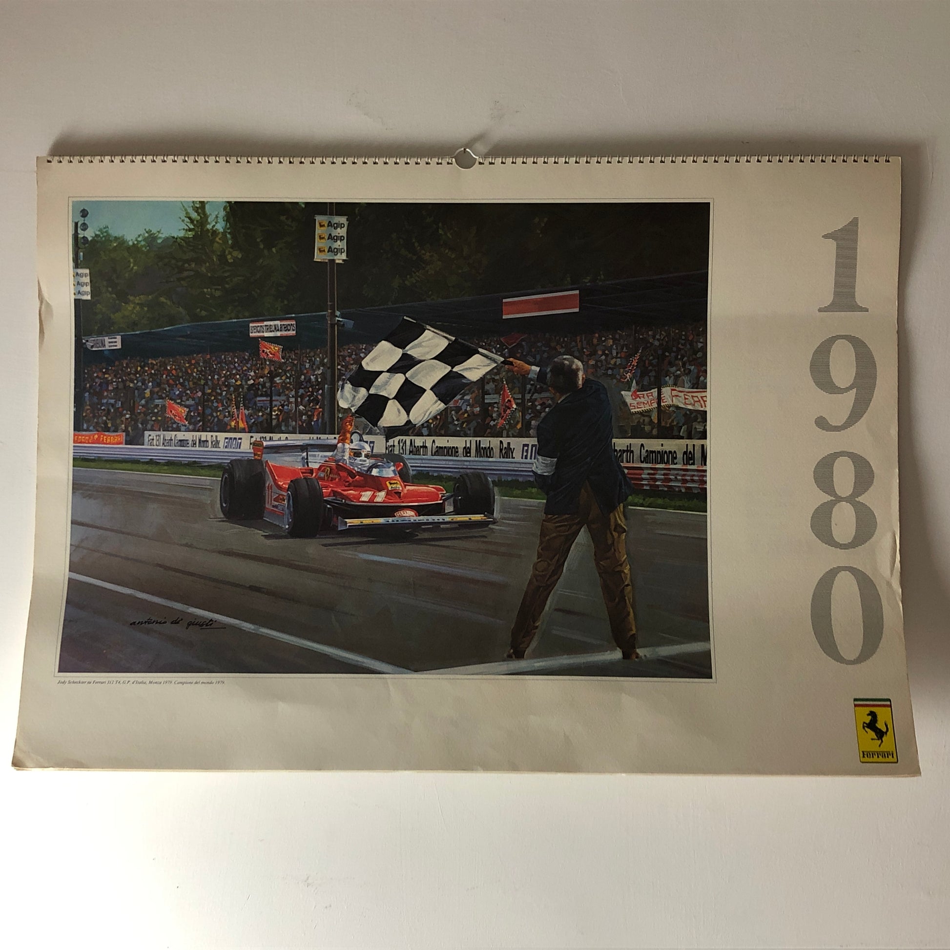 Ferrari, Calendario Ferrari del 1980 Realizzato da Dipinti di Antonio de Giusti - Raggi's Collectibles' Automotive Art