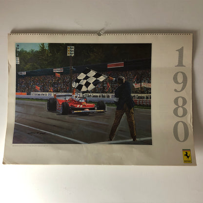 Ferrari, Calendario Ferrari del 1980 Realizzato da Dipinti di Antonio de Giusti - Raggi's Collectibles' Automotive Art