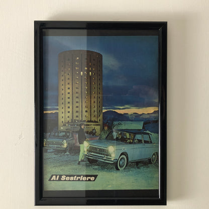 FIAT, Pubblicità Anno 1960 FIAT 1800 al Sestriere - Raggi's Collectibles' Automotive Art