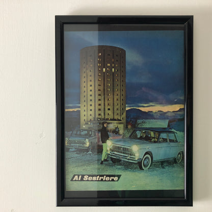 FIAT, Pubblicità Anno 1960 FIAT 1800 al Sestriere - Raggi's Collectibles' Automotive Art