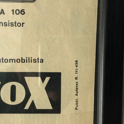 Autovox, Pubblicità Anno 1959 Autovox Autoradio per Fiat 600 Fiat 500 e Bianchina - Raggi's Collectibles' Automotive Art