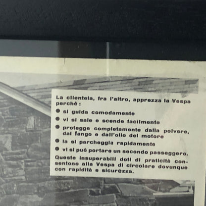 Piaggio, Pubblicità Anno 1960 Piaggio Vespa con Didascalia in Italiano - Raggi's Collectibles' Automotive Art