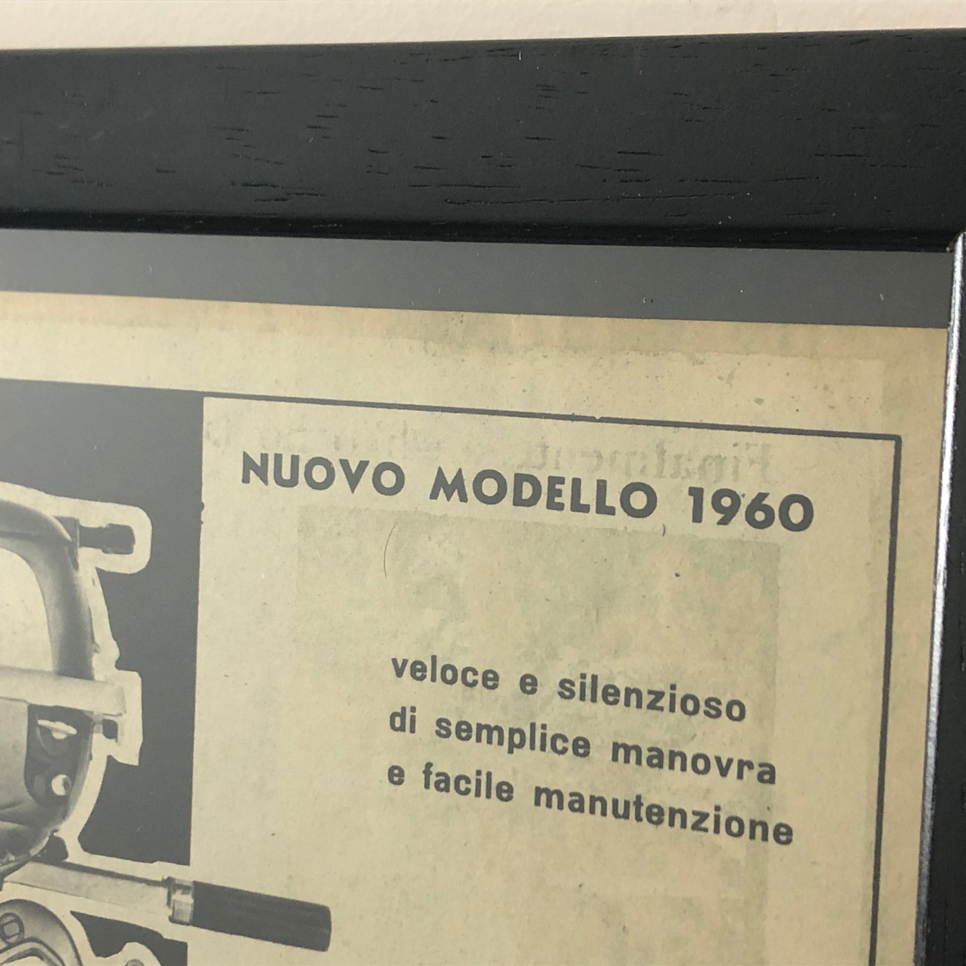 Piaggio, Pubblicità Anno 1960 Motore Marino Piaggio Moscone con Didascalia in Italiano - Raggi's Collectibles' Automotive Art