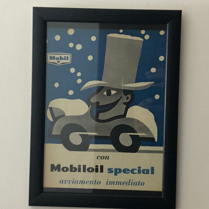 Mobil, Pubblicità Anno 1960 Mobiloil Special Avviamento Immediato - Raggi's Collectibles' Automotive Art