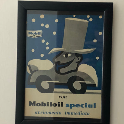 Mobil, Pubblicità Anno 1960 Mobiloil Special Avviamento Immediato - Raggi's Collectibles' Automotive Art