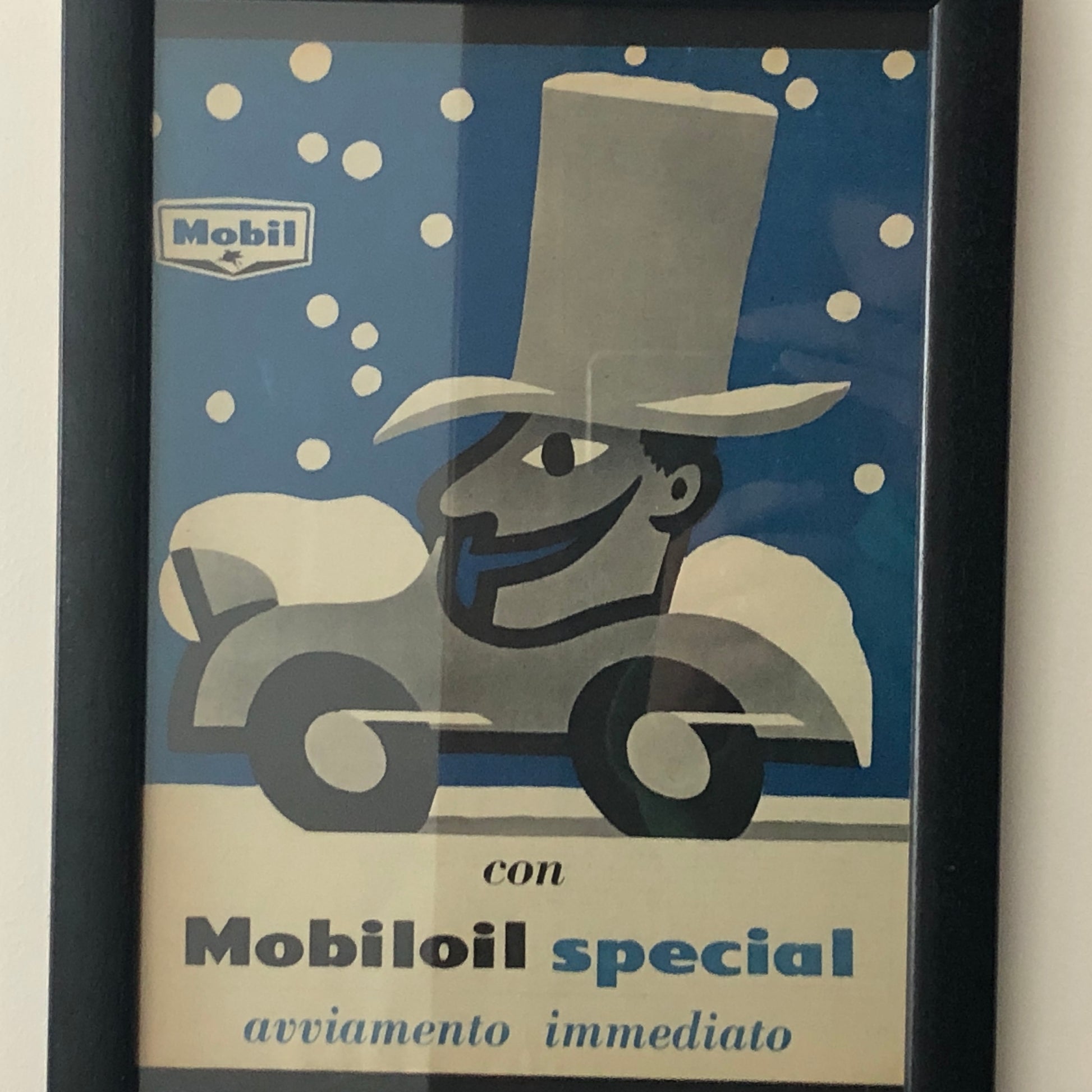 Mobil, Pubblicità Anno 1960 Mobiloil Special Avviamento Immediato - Raggi's Collectibles' Automotive Art