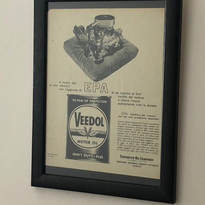 Veedol Motor Oil, Pubblicità Anno 1959 Veedol Motor Oil con Didascalia in Italiano - Raggi's Collectibles' Automotive Art