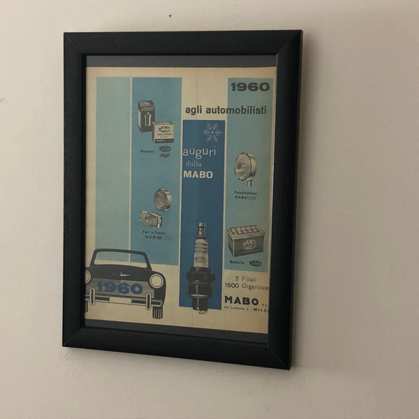 Magneti Marelli, Pubblicità Anno 1960 Auguri dalla MABO agli Automobilisti Disegnata dallo Studio Dalla Costa