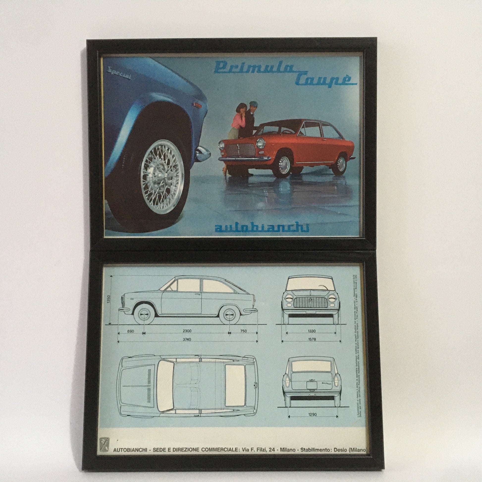 Autobianchi, Quadro / Brochure Autobianchi Primula Coupé - Raggi's Collectibles' Automotive Art