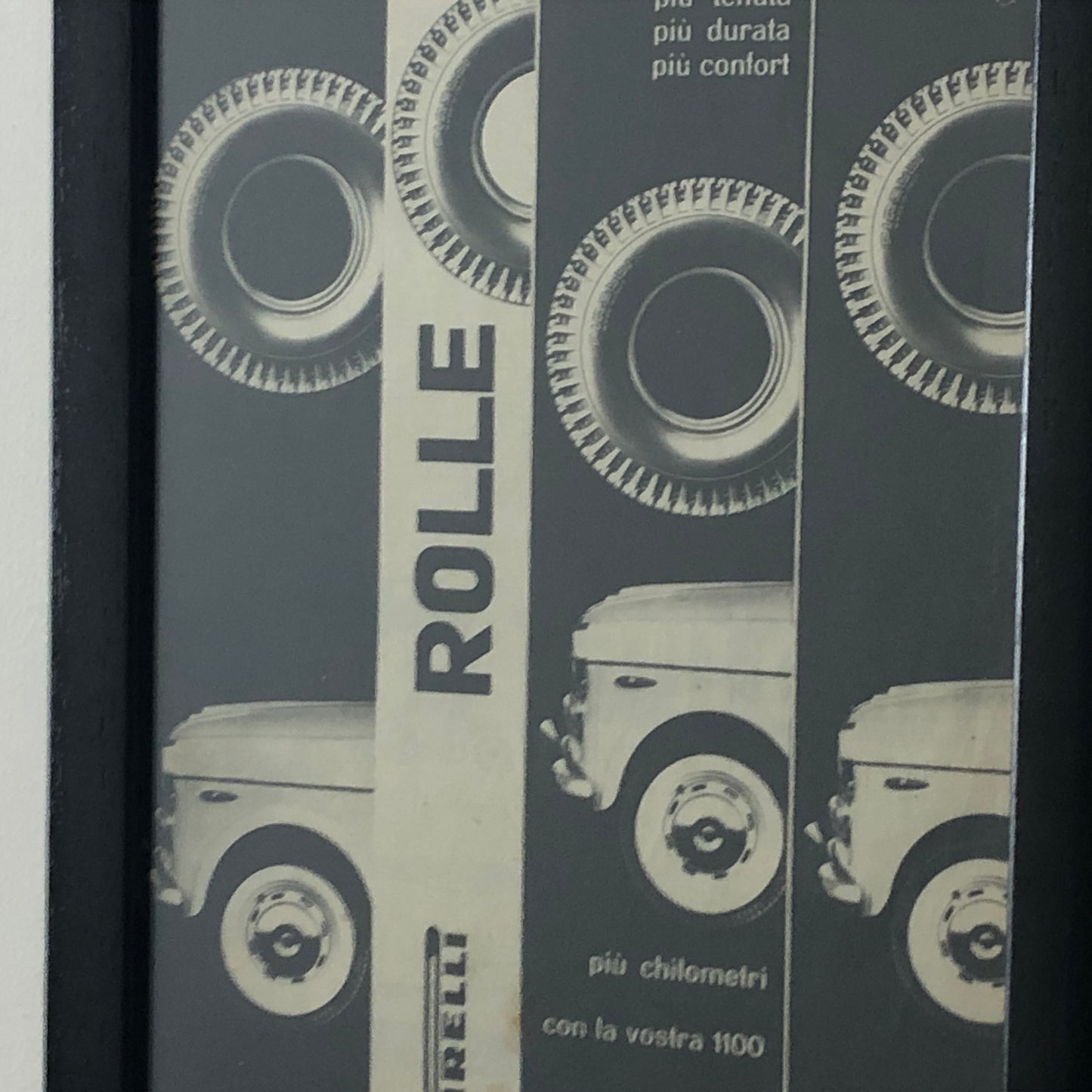 Pirelli, 1959 Advertising Pirelli Rolle Tires with Caption in Italian.