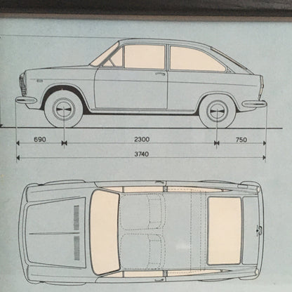 Autobianchi, Quadro / Brochure Autobianchi Primula Coupé - Raggi's Collectibles' Automotive Art