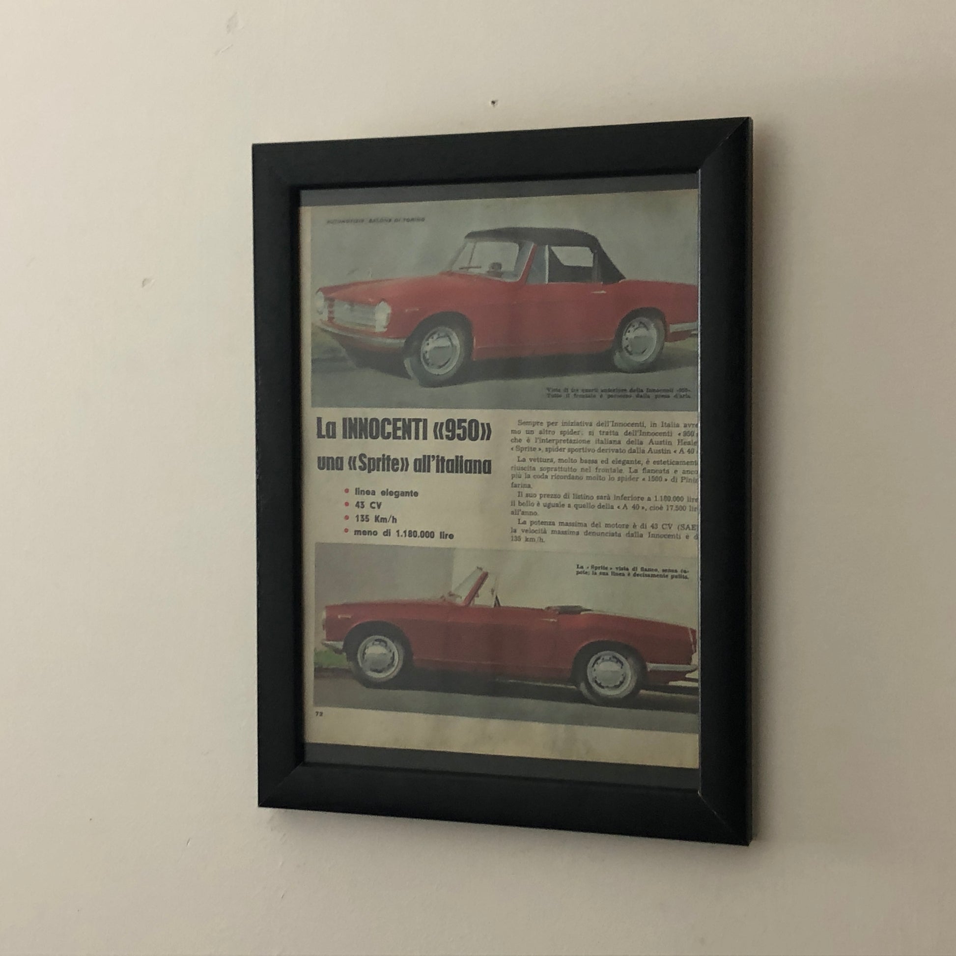 Innocenti, Presentazione Innocenti 950 Anno 1960 con Didascalia in Italiano - Raggi's Collectibles' Automotive Art