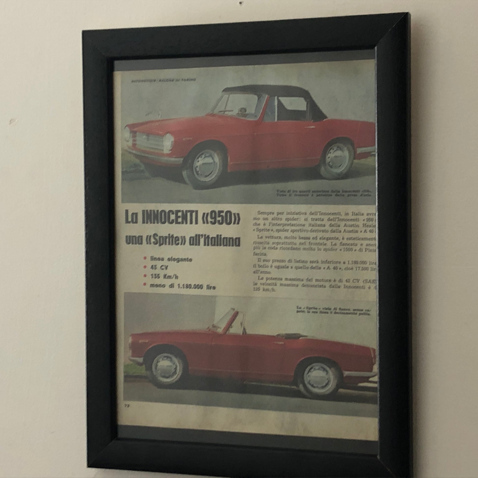 Innocenti, Presentazione Innocenti 950 Anno 1960 con Didascalia in Italiano - Raggi's Collectibles' Automotive Art