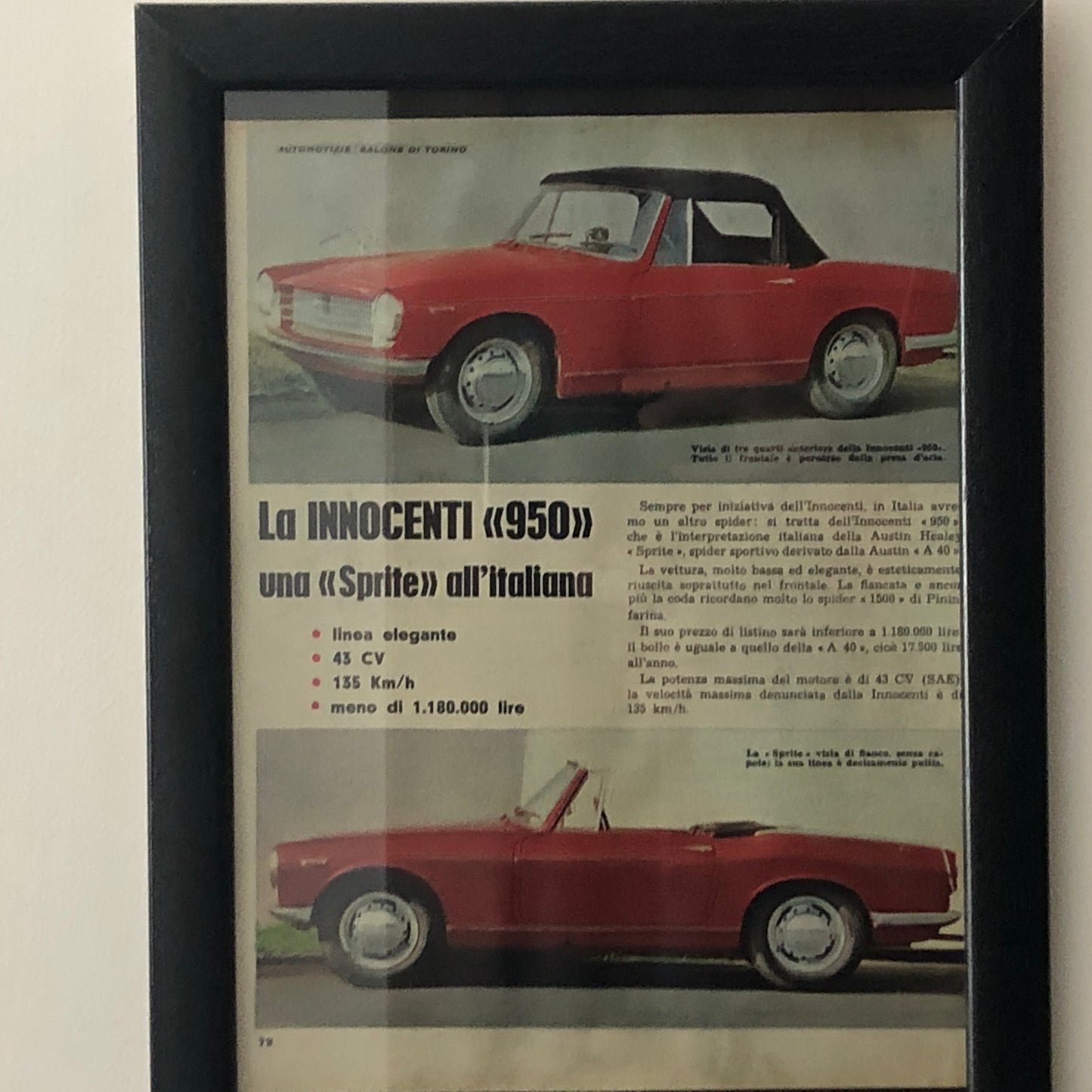 Innocenti, Presentazione Innocenti 950 Anno 1960 con Didascalia in Italiano