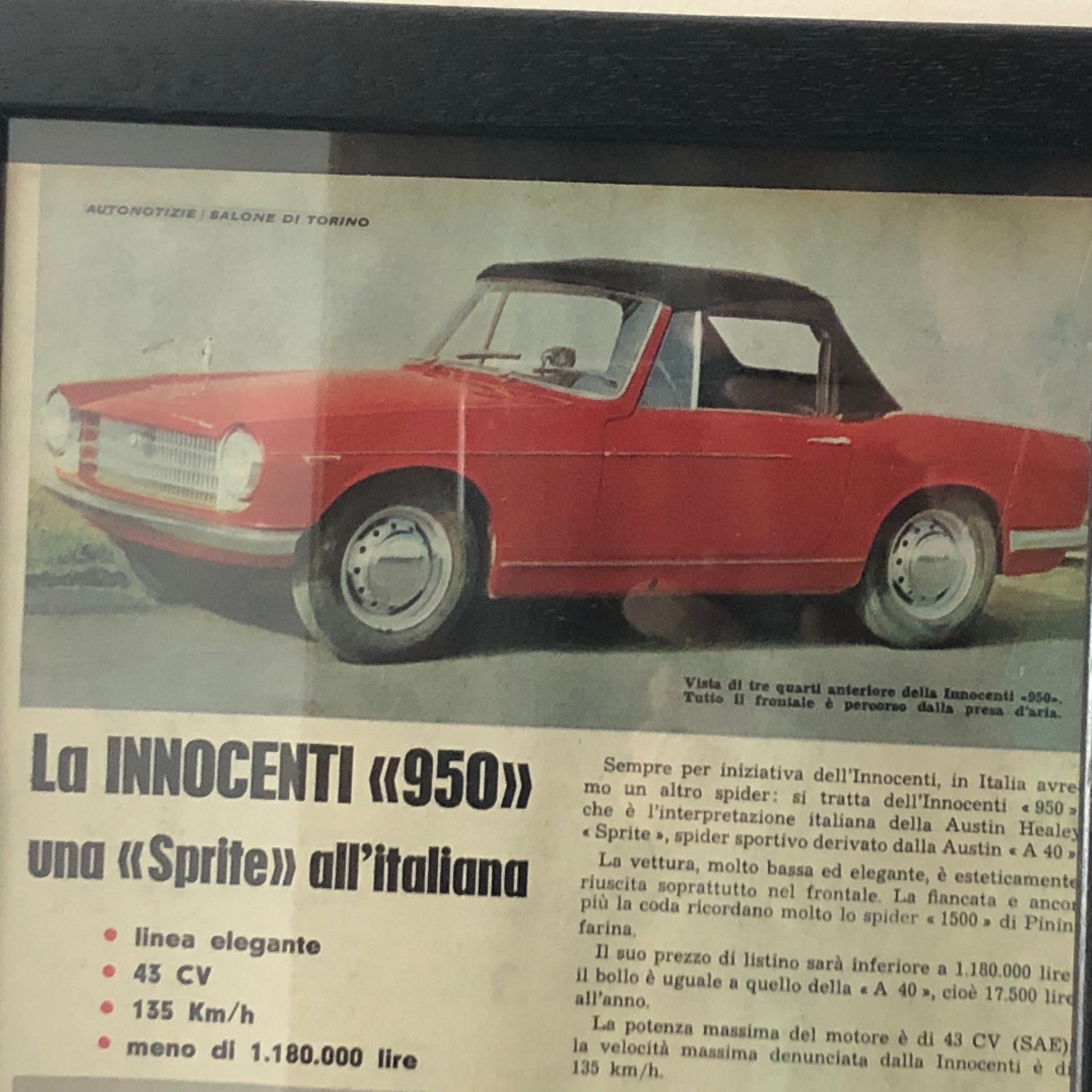 Innocenti, Presentazione Innocenti 950 Anno 1960 con Didascalia in Italiano - Raggi's Collectibles' Automotive Art