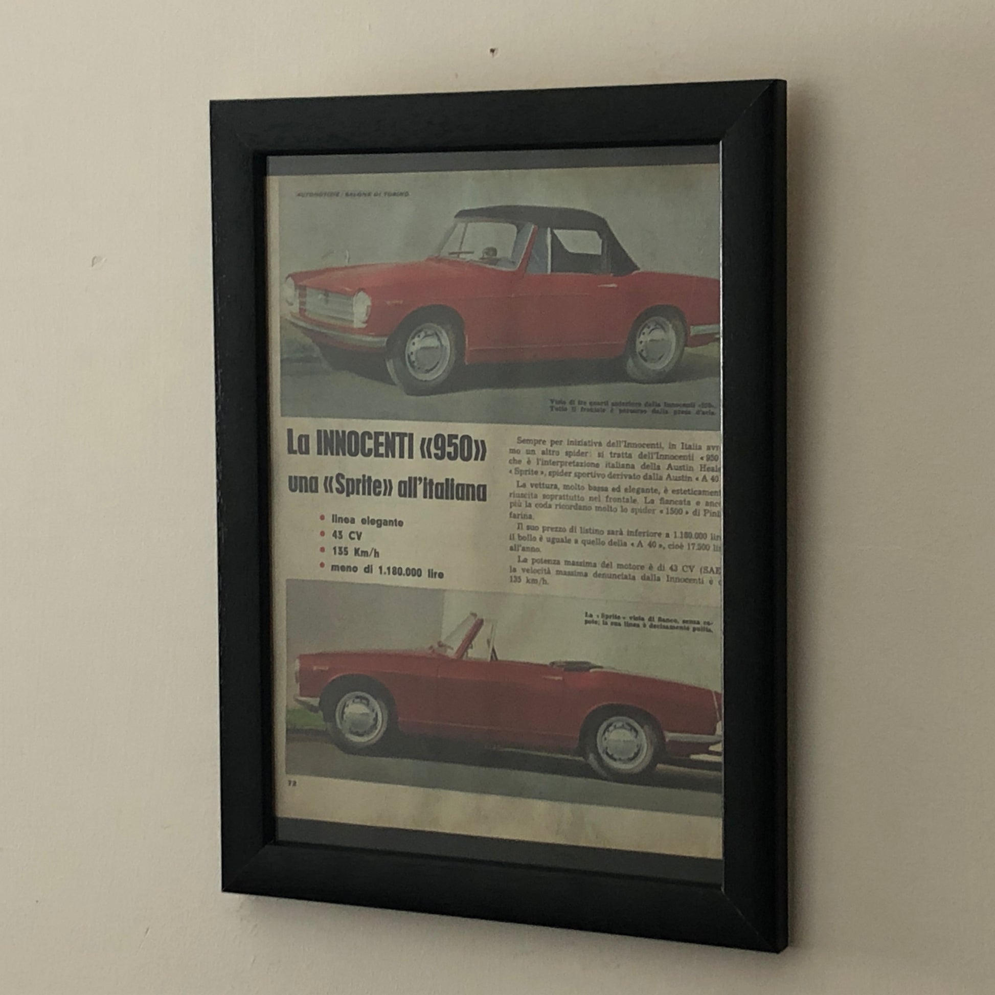 Innocenti, Presentazione Innocenti 950 Anno 1960 con Didascalia in Italiano - Raggi's Collectibles' Automotive Art