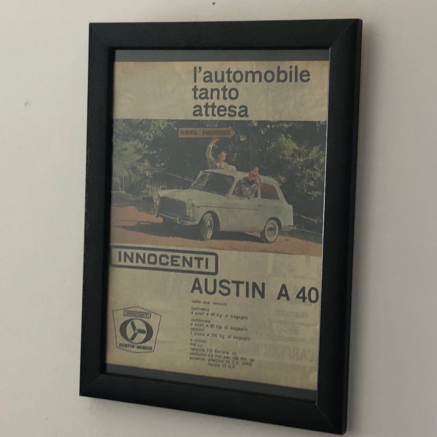 Innocenti Austin-Morris, Pubblicità Anno 1960 Innocenti Austin-Morris A40 Automobile Tanto Attesa