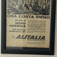 Alitalia, Pubblicità Anno 1960 Alitalia Volare in Nord America con Didascalia in Italiano.