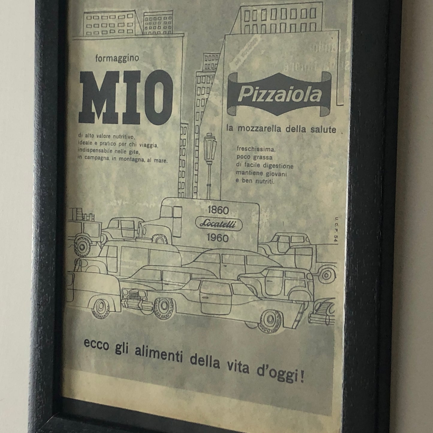 Locatelli, Advertisement Year 1960 Formaggino Mio 100 Anni Locatelli with Caption in Italian
